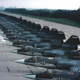Lockheed F-104G aircraft lined up at Ingolstadt Manching Airport Germany